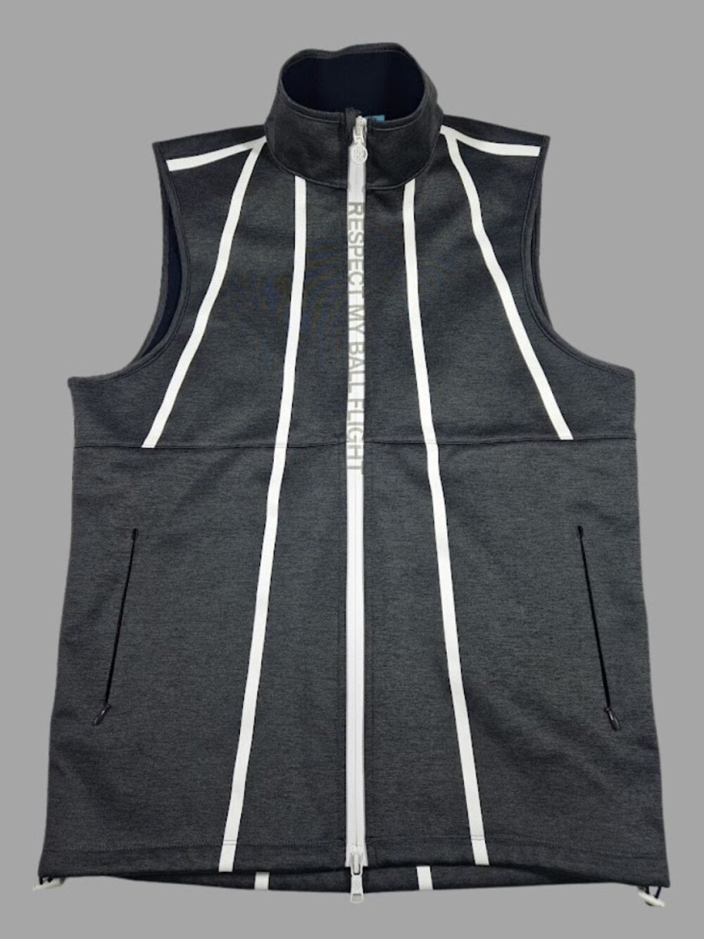 G/FORE Men's "Respect My Ballflight" Fleece-Backed Golf Vest Grey Small NWOT